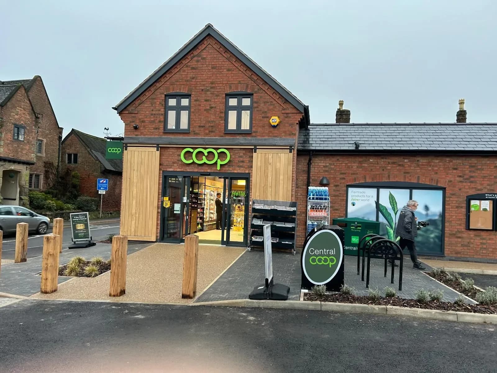 Retail interior at CO-OP Desford showing suspended ceiling and completed shopfit