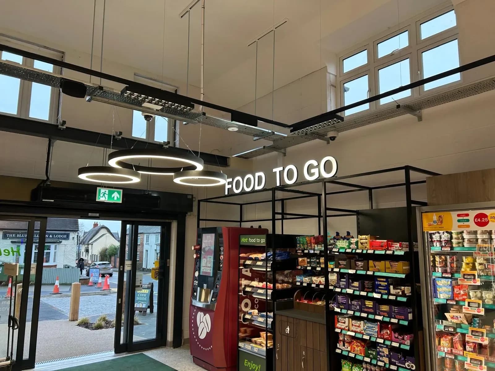 CO-OP Desford retail space showing ceiling grid and lighting layout across the sales floor