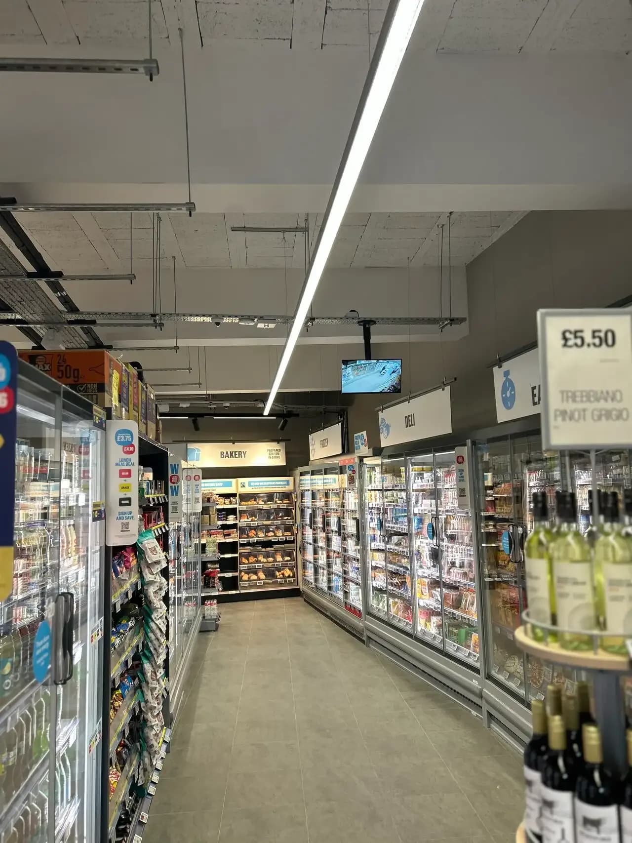CO-OP Matlock sales floor with completed ceiling system and open retail layout