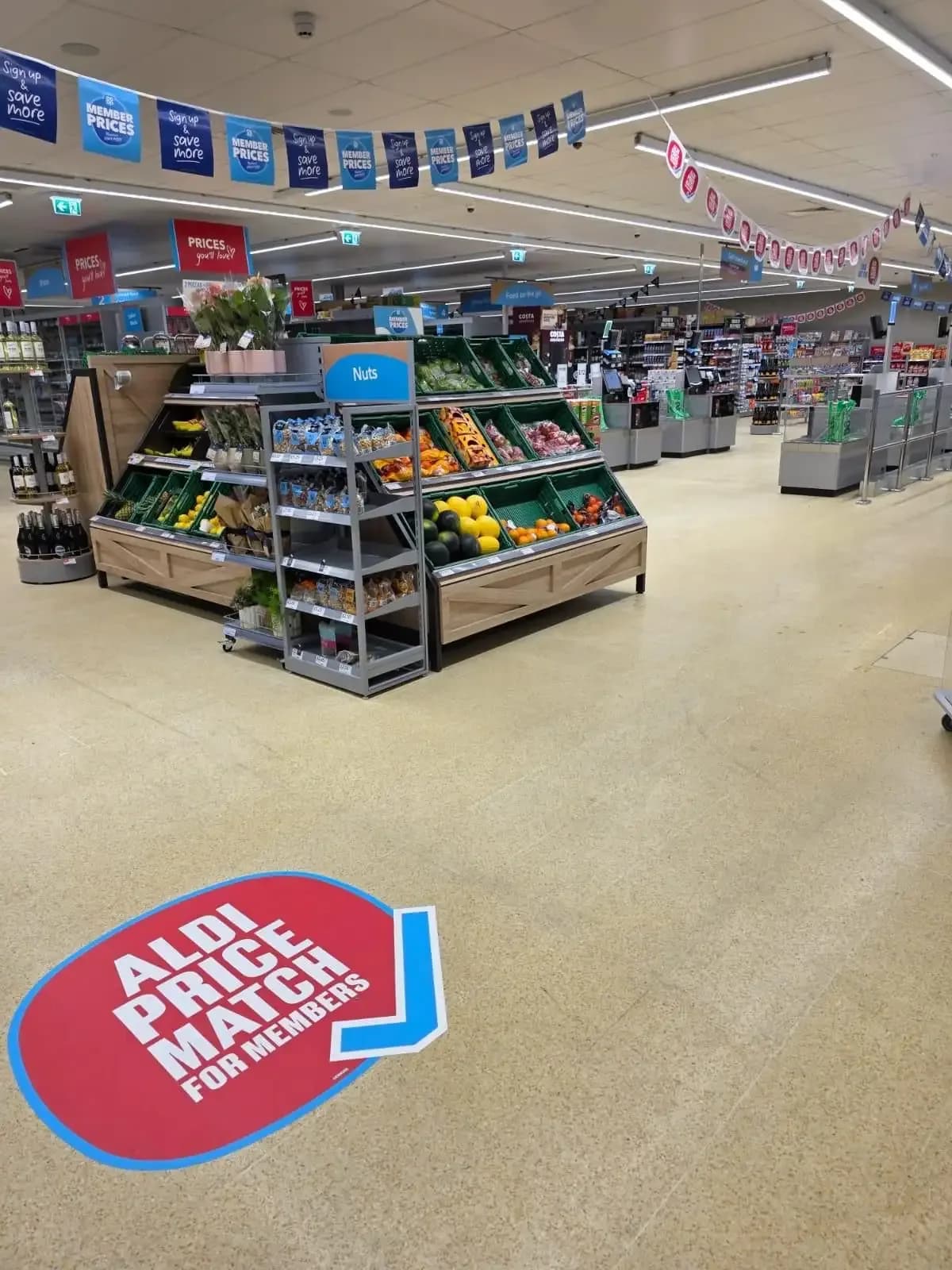 CO-OP Swinton sales floor view showing the full extent of the suspended ceiling installation