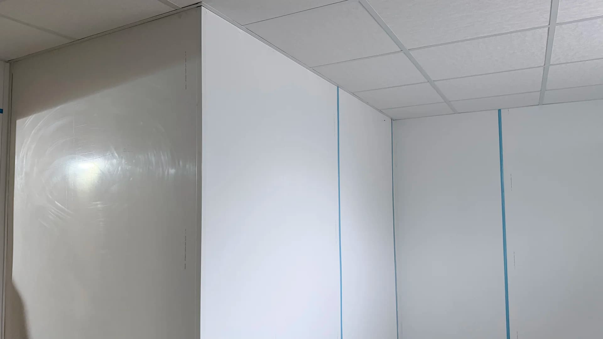 Completed hygienic GRP cladding panels at FCC Environmental washroom