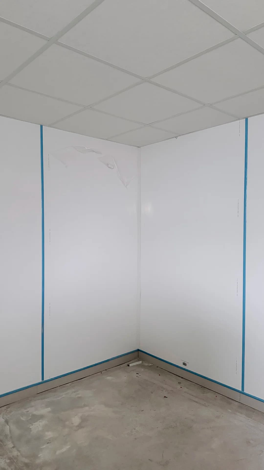 Completed hygienic cladding installation, FCC Environmental washroom area