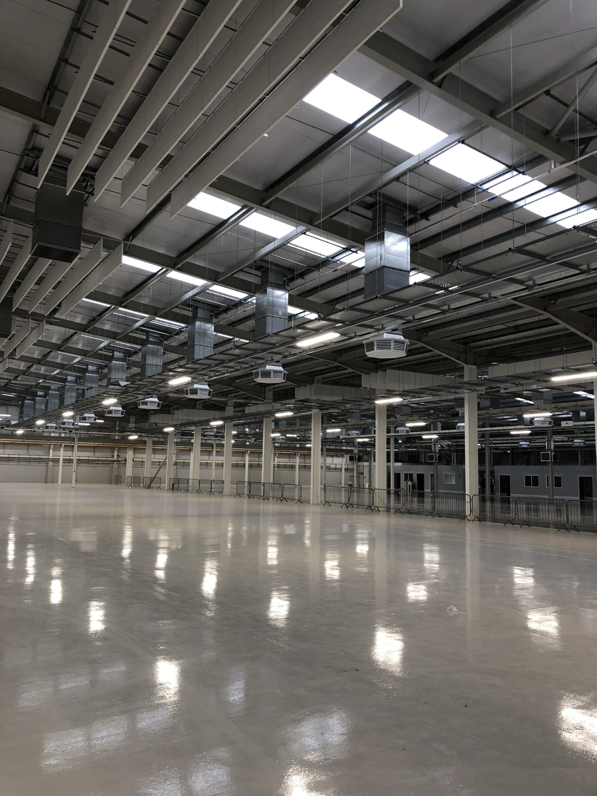Zentia Ultima OP suspended ceiling on 15 mm Silhouette grid with black reveal in Glenair Mansfield office fit-out