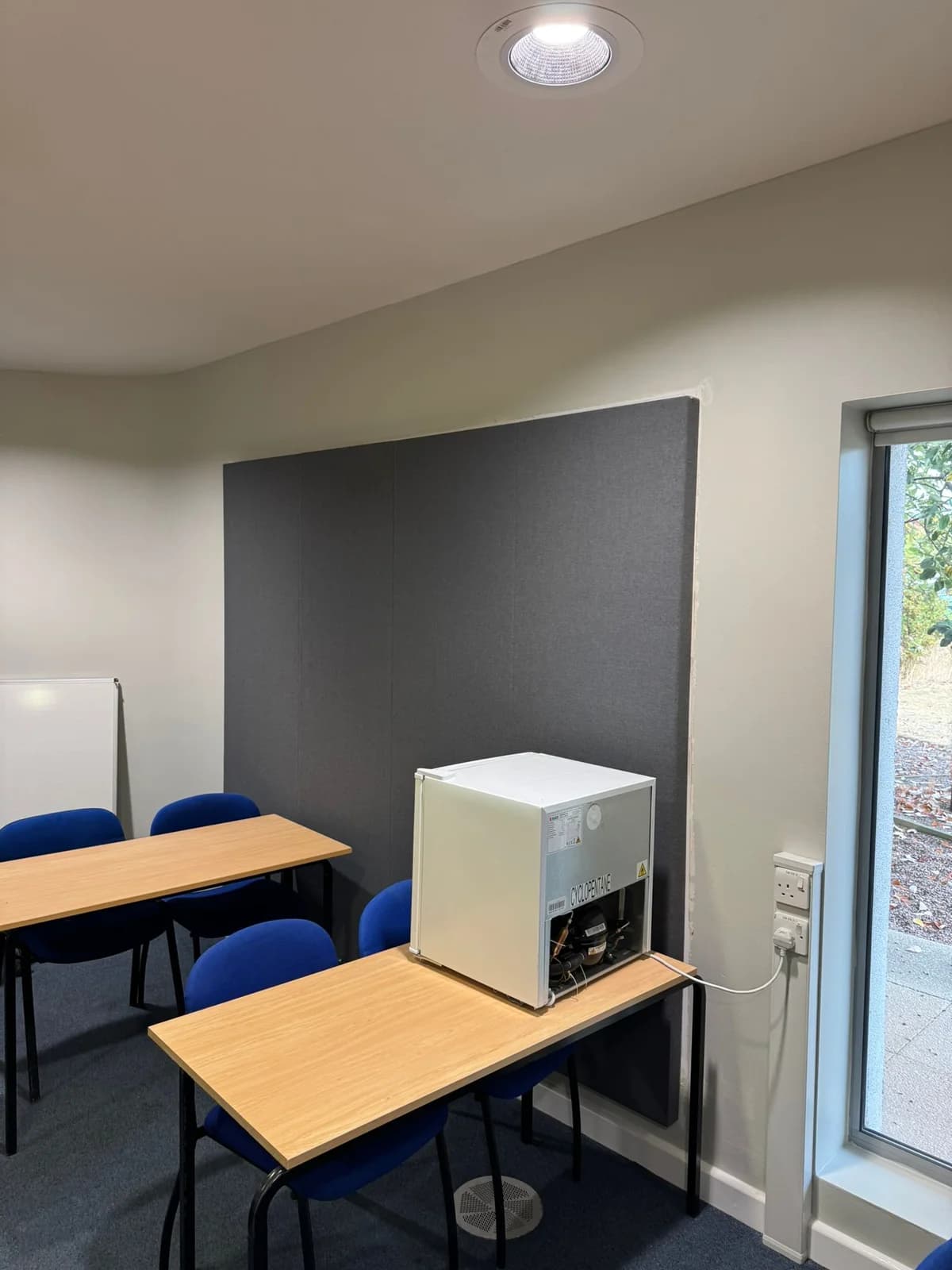 Finished wall-mounted acoustic panel layout at Portland Building, Nottingham