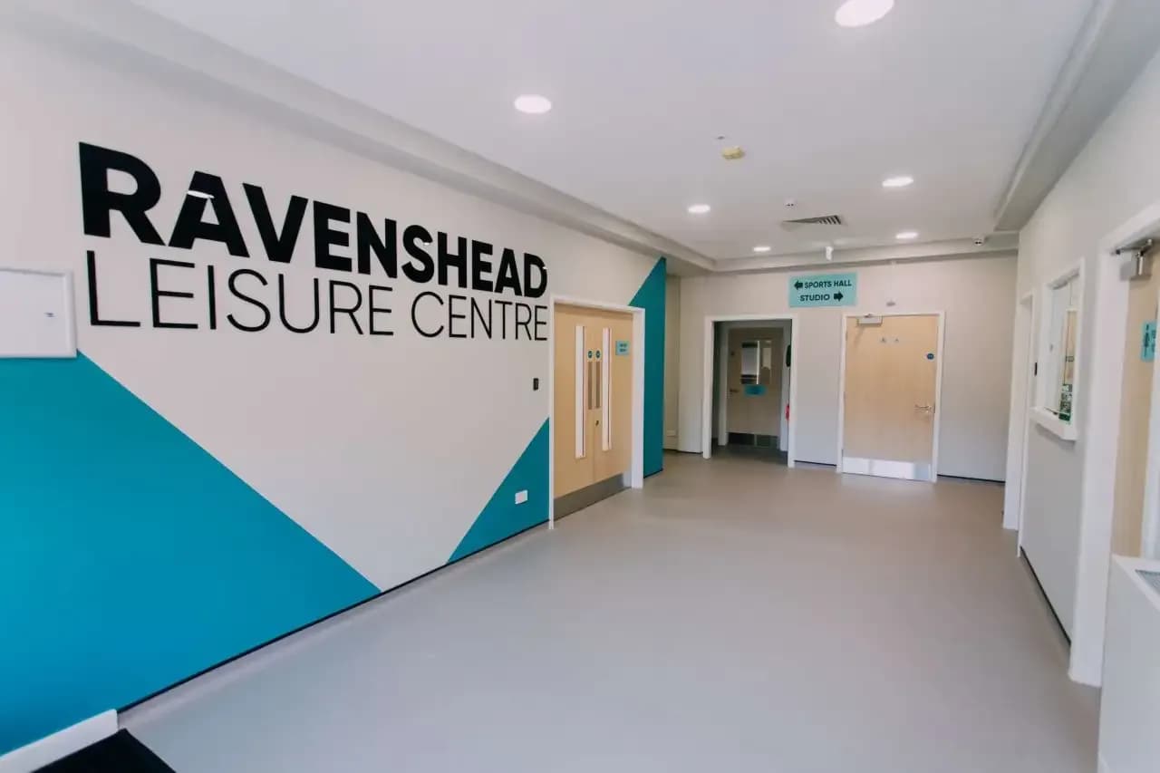 Acoustic wall panels installed in the main sports hall at Ravenshead Leisure Centre
