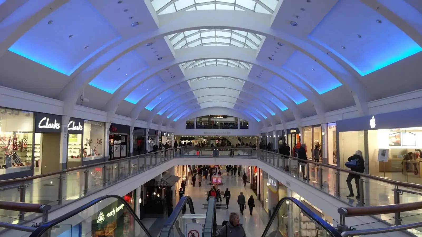 Superdrug Brighton Churchill Square retail interior showing completed suspended ceiling grid and shopfit