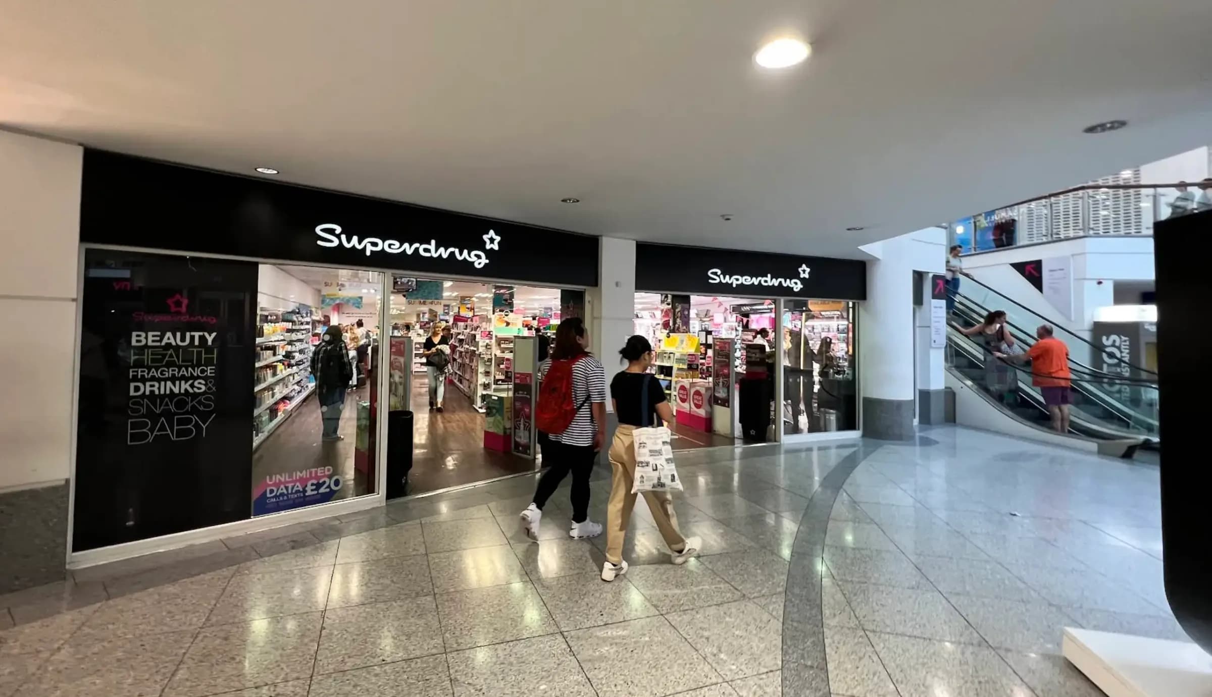 Superdrug Brighton store overview showing the full extent of the retail ceiling fit-out by Eastledge Interiors